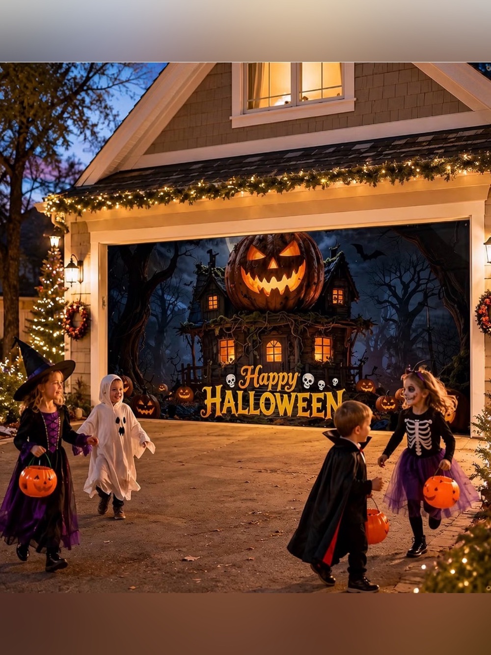 Halloween Garage Door Banner - 16 ft x 7 ft